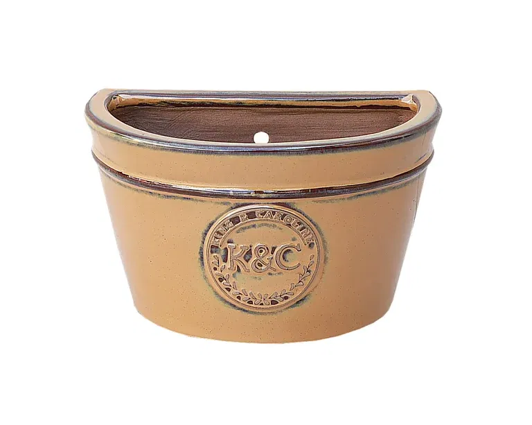 K&C ceramic wall pot D26 mustard