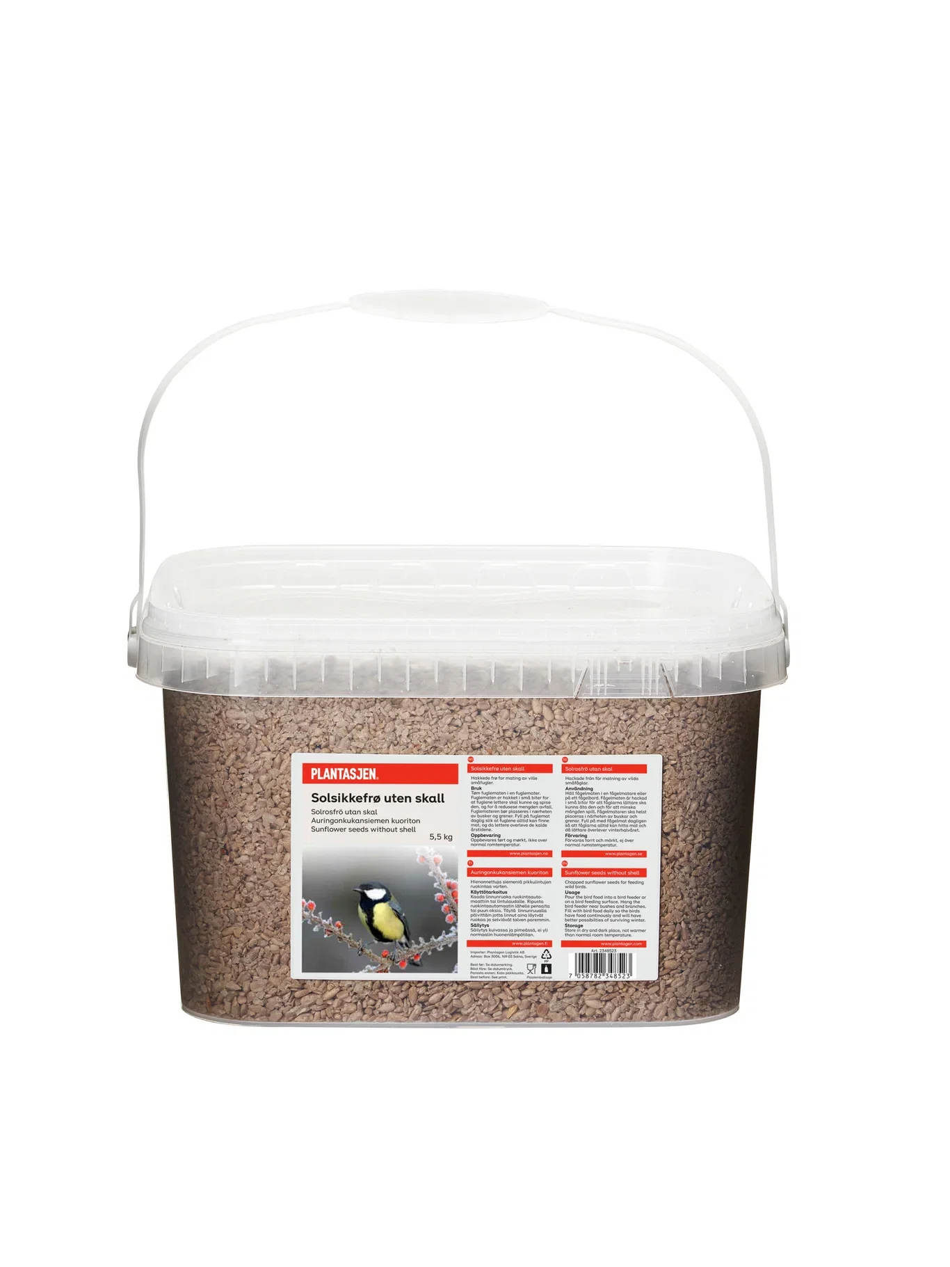 Fuglemat solsikkefrø uten skall