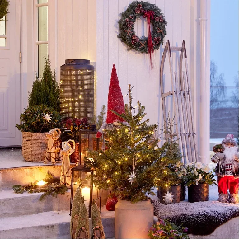 Pynt inngangspartiet til jul 